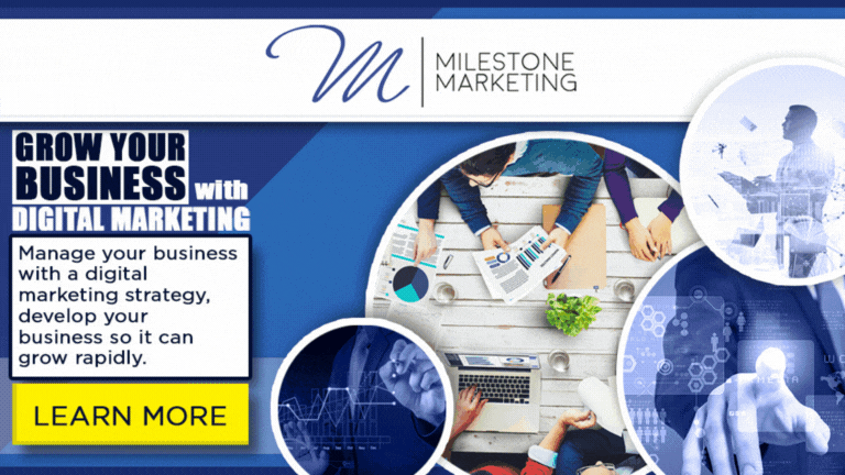 Gif of milestone marketing banner ad